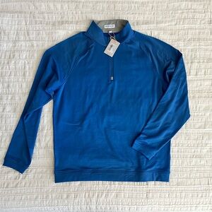 NWT Peter Millar Men's Blue Medium Quarter-Zip Pullover